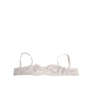 Dolce & Gabbana White Silk Satin Balconnet Lingerie Bra Women's Underwear